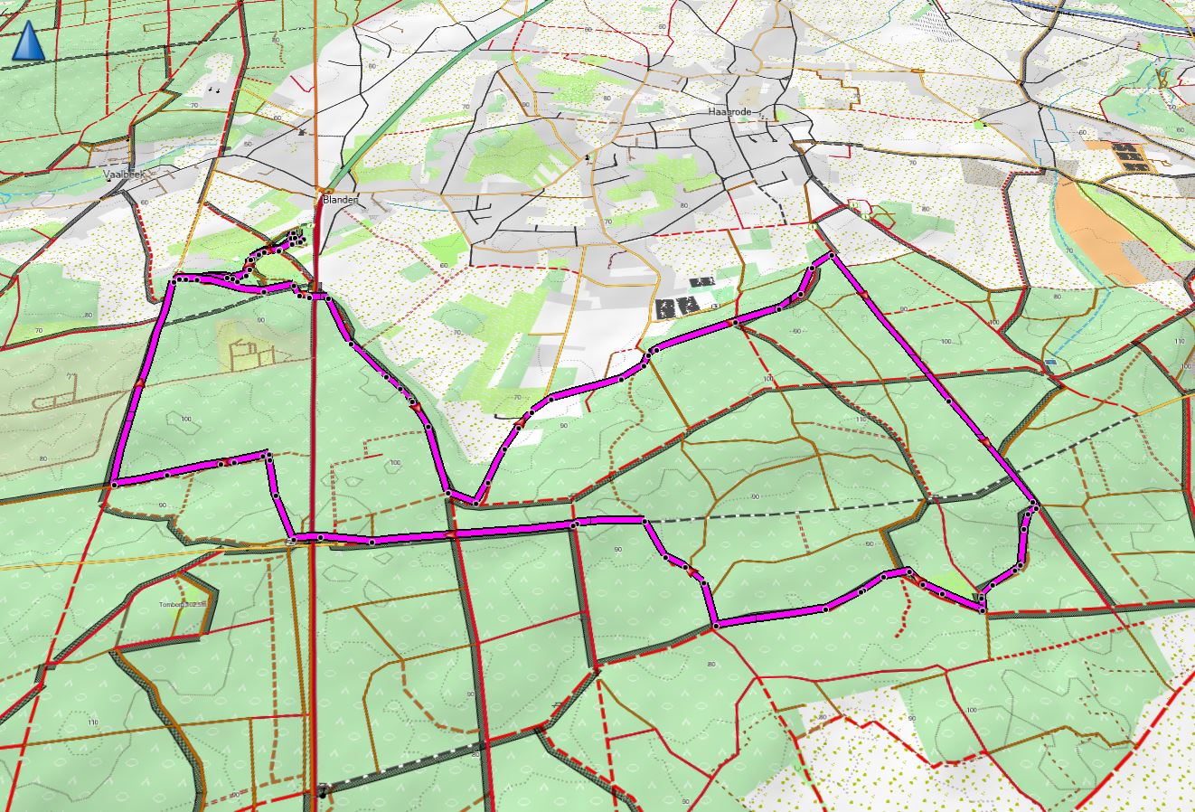 De map van de wandeling...