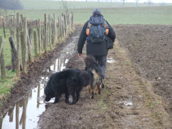 De modder te gemoet maar drinken in overvloed.