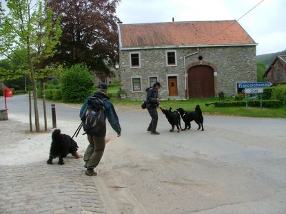 Start van de wandeling: de parking af...