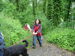 Dante helpt bij de klim...