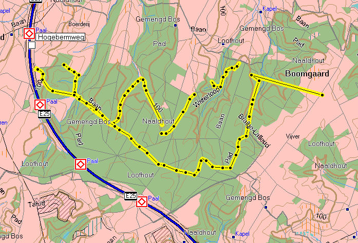 De wandeling, met een aantal ontbrekende stukken...