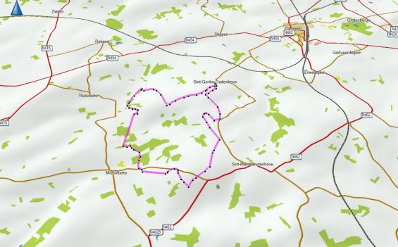 De map van de wandeling...