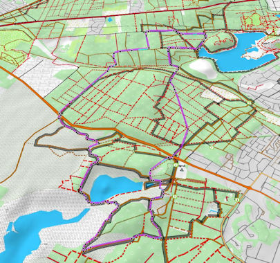 De map van de wandeling...