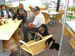 Schuilen voor de regen tot iedereen er is.