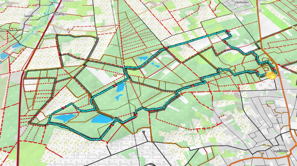 De map van de wandeling...