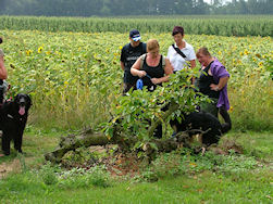 Na de derde helling was iedereen wel aan een pauze toe.