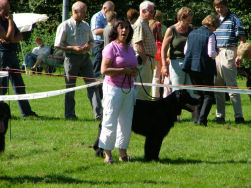 Marleen wachtend en puffend op de keuring.