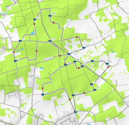 De map van de wandeling...