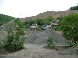 Een actieve steengroeve, gelukkig niet in het WE!