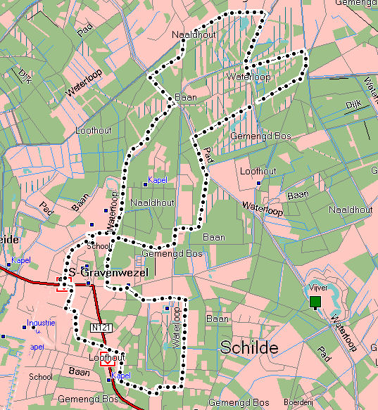 Kaart hovawartinfo wandeling 's Gravenwezel